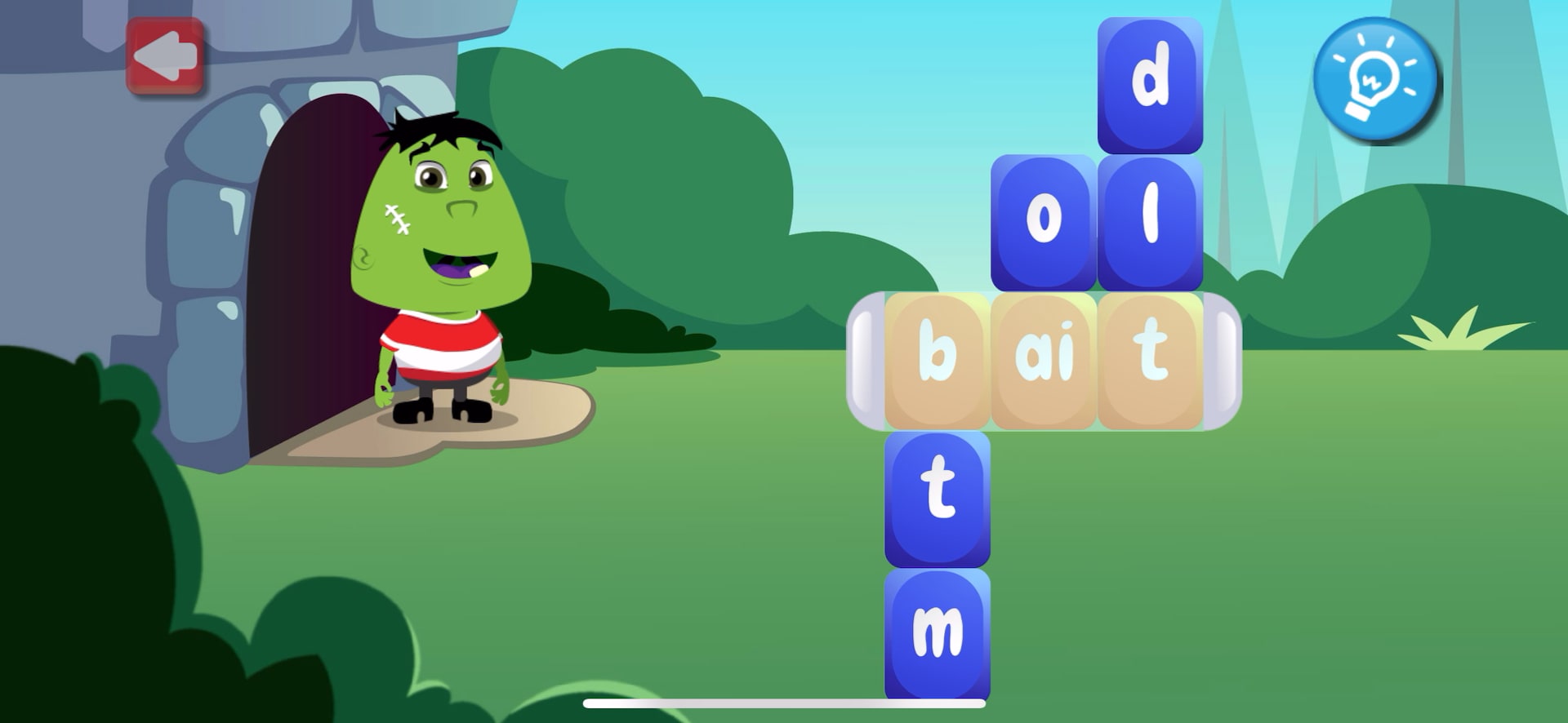 Gameplay stills: Word building: vowel teams